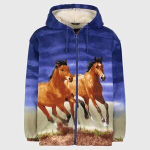 Wildkind Horse Horses Sweater Mare Pony Riding Sherpa Hoodie Jacket Unisex M-3X